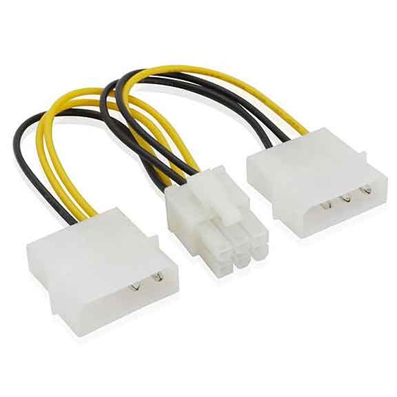 4-pin Molex X 2 to 6-Pin PCI Express card Power Cable