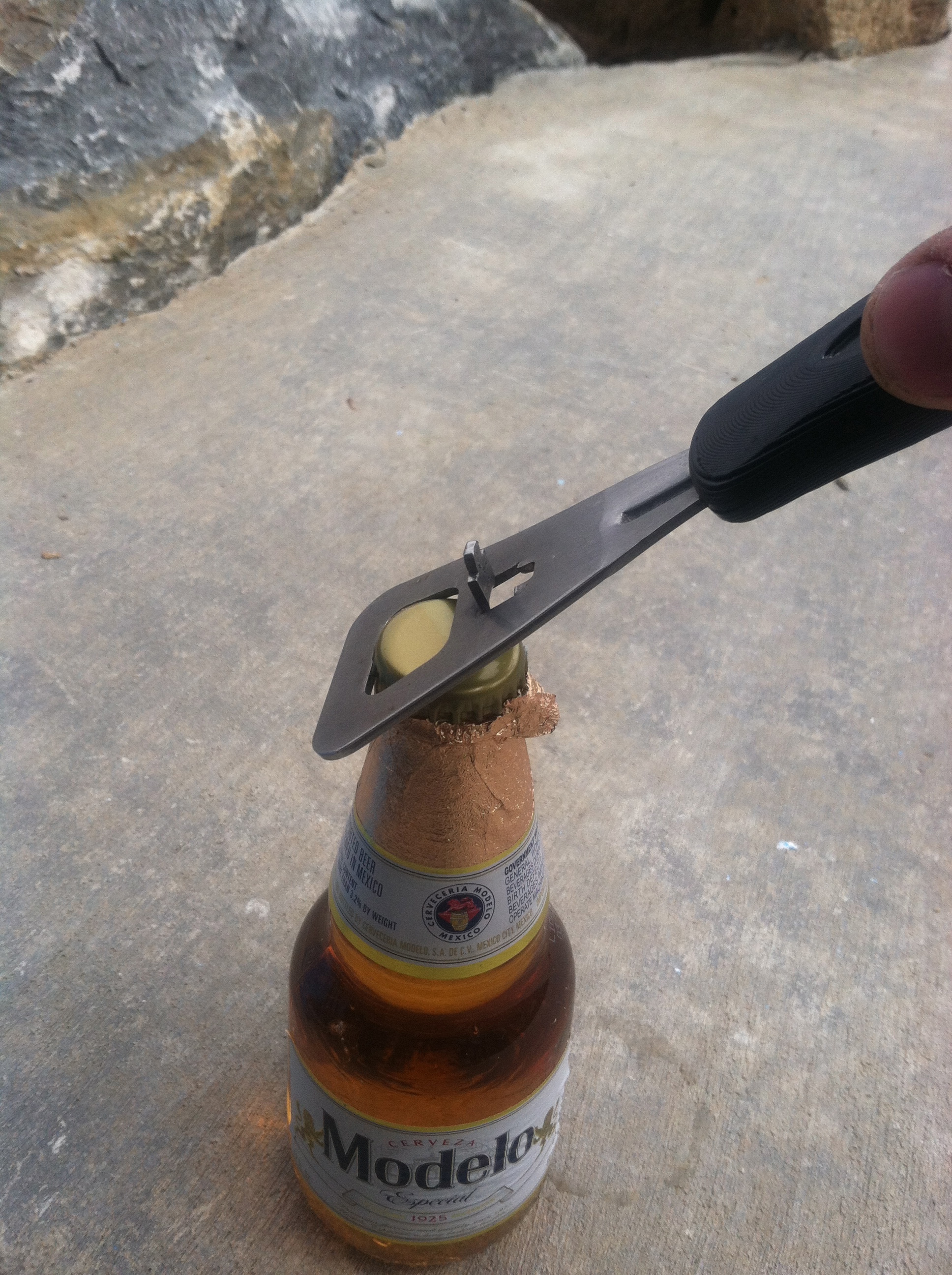 Built in bottle opener.