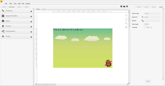 Screen Capture from Developer's interface from Gingee's Cross Platform Application Development Solution