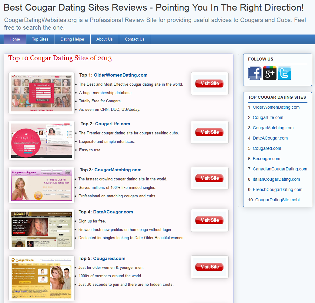 Acclaimed Cougar Dating Review Site Cougardatingwebsites.org Reveals.