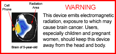 Cell Phone Radiation Warning Label