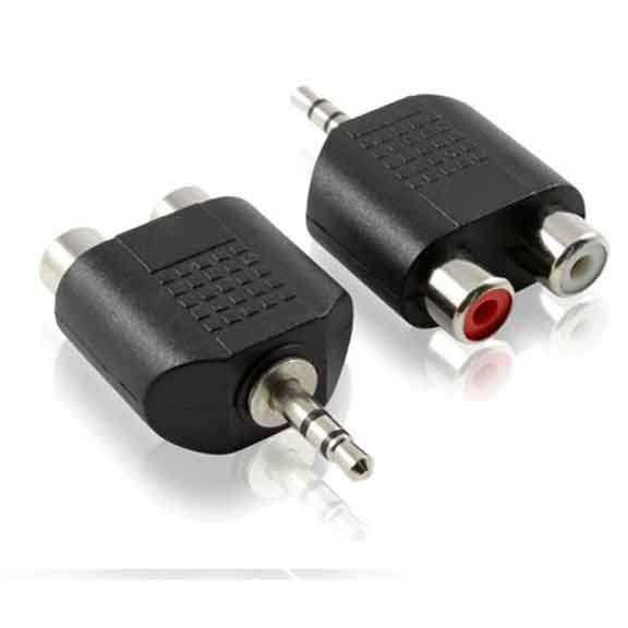 3.5mm Male to 2 RCA Female Adapter