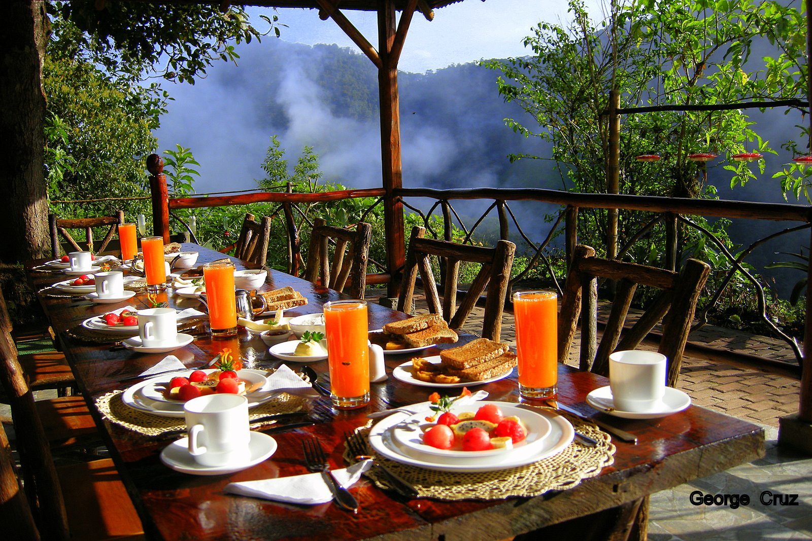 Open-Air Hummingbird Restaurant at San Jorge de Tandayapa Hummingbird Sanctuary