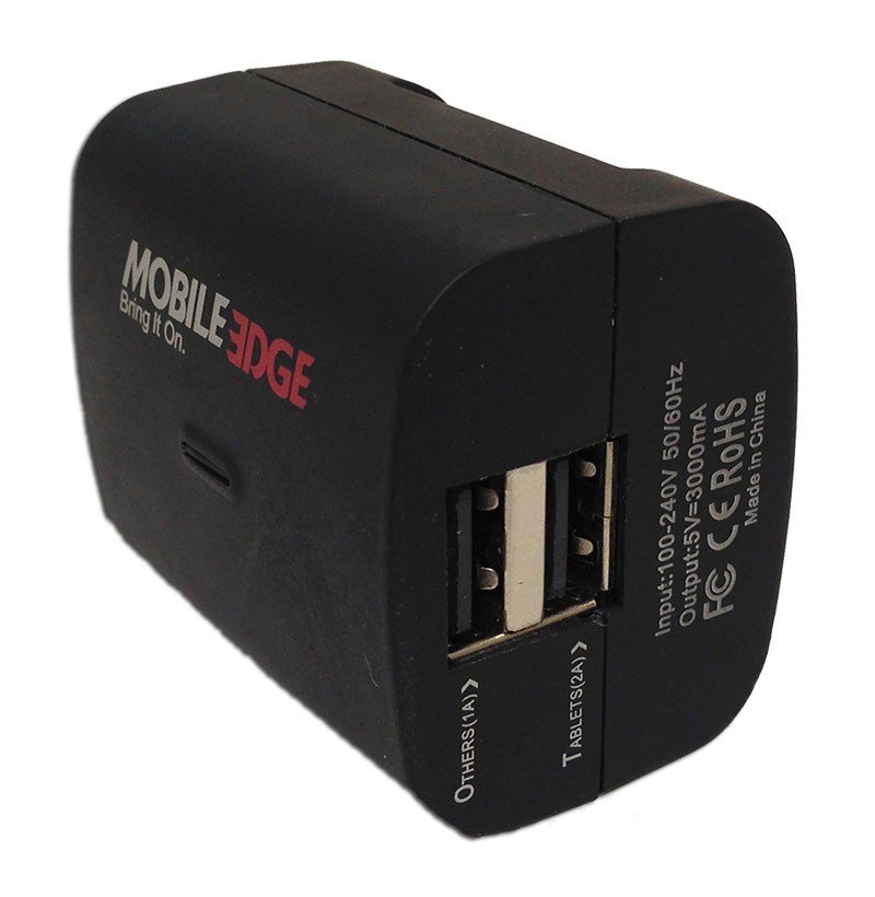 3.1A Dual-Port USB Wall Charger for Tablets and Smartphones.