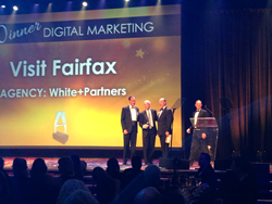 Barry Biggar, Visit Fairfax CEO, and Matt White, White+Partners CEO, accept the HSMAI Digital Marketing Best in Show award.