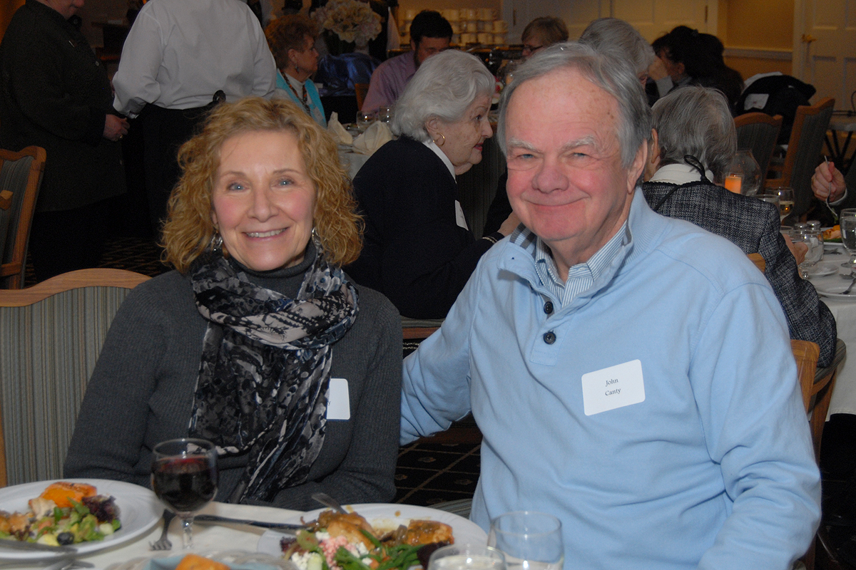 Duxbury residents Carol and John Canty enjoy a delicious heart-healthy dinner at the recent “Preventing & Managing Cardiac Disease” presentation held at Allerton House in Duxbury.