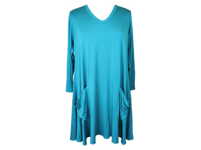 Comfy USA Two Pocket Tunic in Turquoise