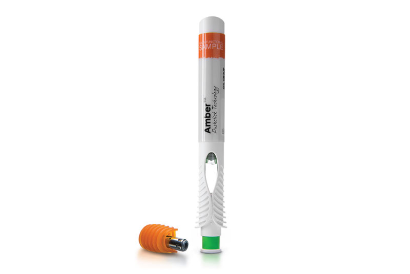 Amber™ Auto Injector uncapped