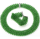 Popular Multi Strands Handmade Apple Green Crystal Sets
