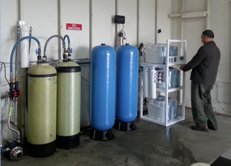 Big L System with LINX Systems, with portable exchange softeners, a pressure pump, enclosed pressurized storage vessels, and a UV disinfection system.