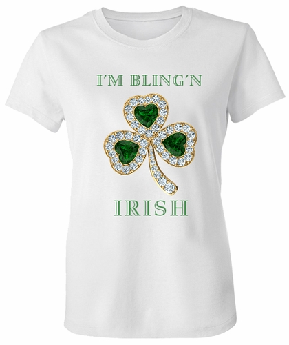 White I'm Bling'n Irish St. Patrick's Day T-Shirt