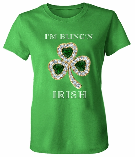 Green I'm Bling'n Irish T-Shirt by Ziamond