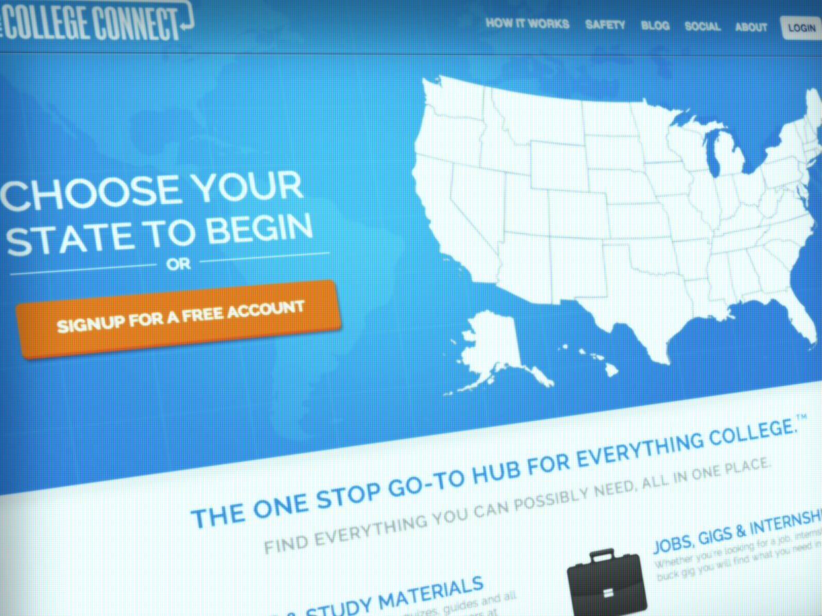 Thecollegeconnect.com officially launches this Monday (03/10/2014).