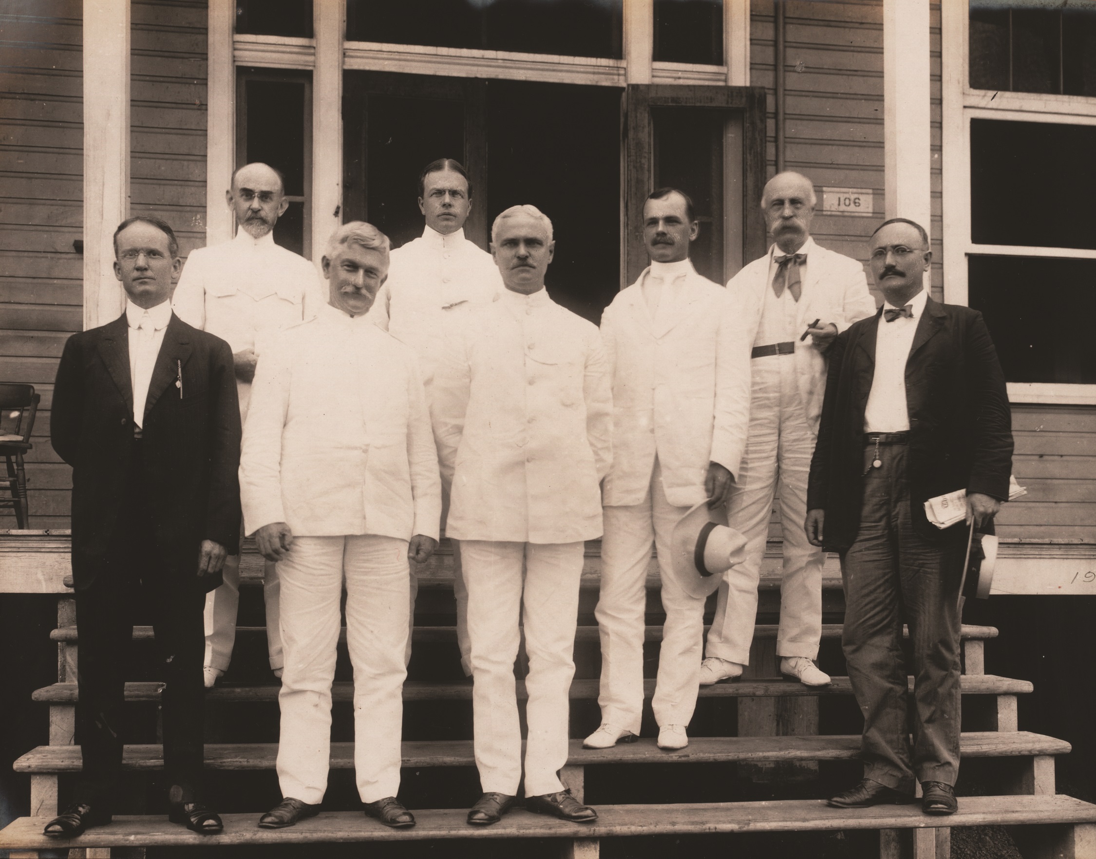 The personnel of the third Isthmian Canal Commission, 1907, including General Goethals in the center of the front row.
