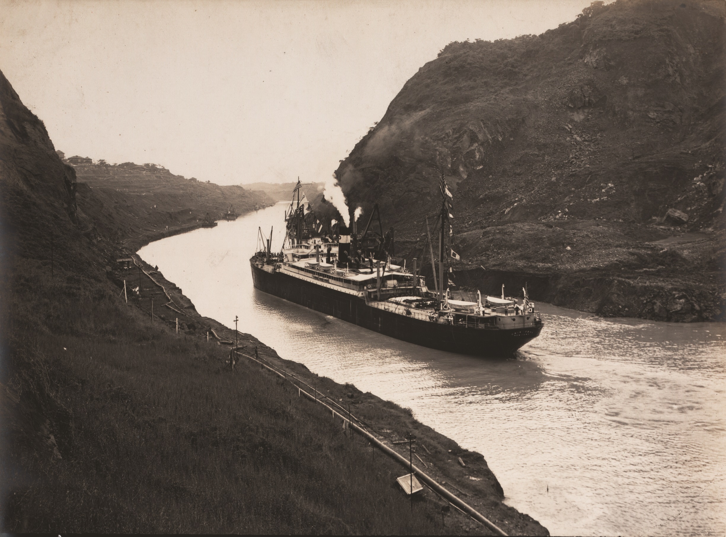 The S.S. Cristobal on the return trip through the Panama Canal, August 4, 1914.