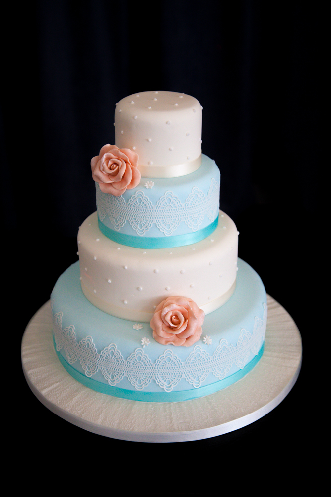 Wedding Cake with Sugar Flowers