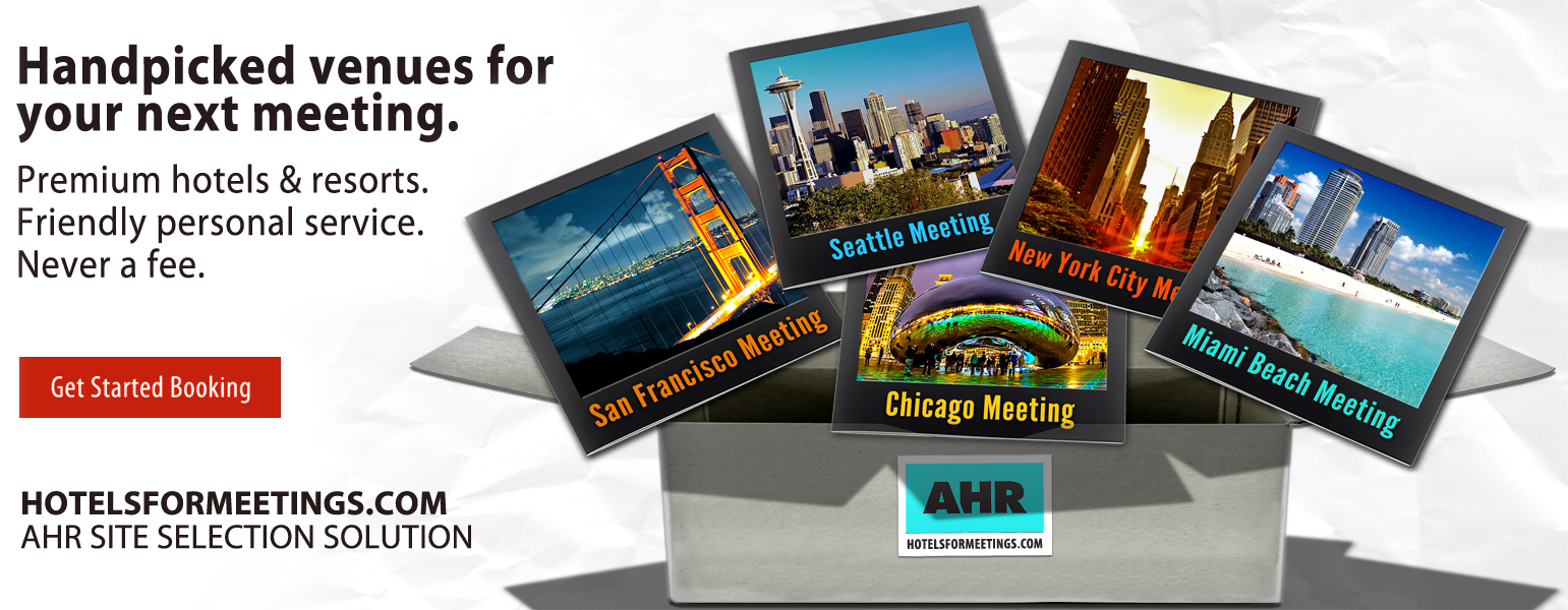 Hotel Site Selection packages by AHR make meeting planners jobs much easier and save on conference expenses too.