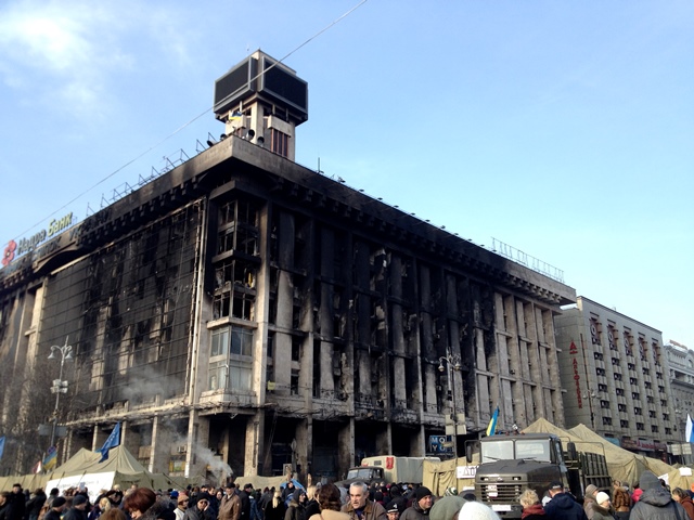 Fire Damaged Building in Ukraine