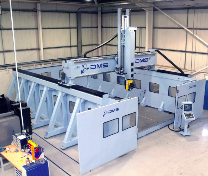 DMS Large Format 5 Axis Overhead Gantry Side Wall CNC Machine Center