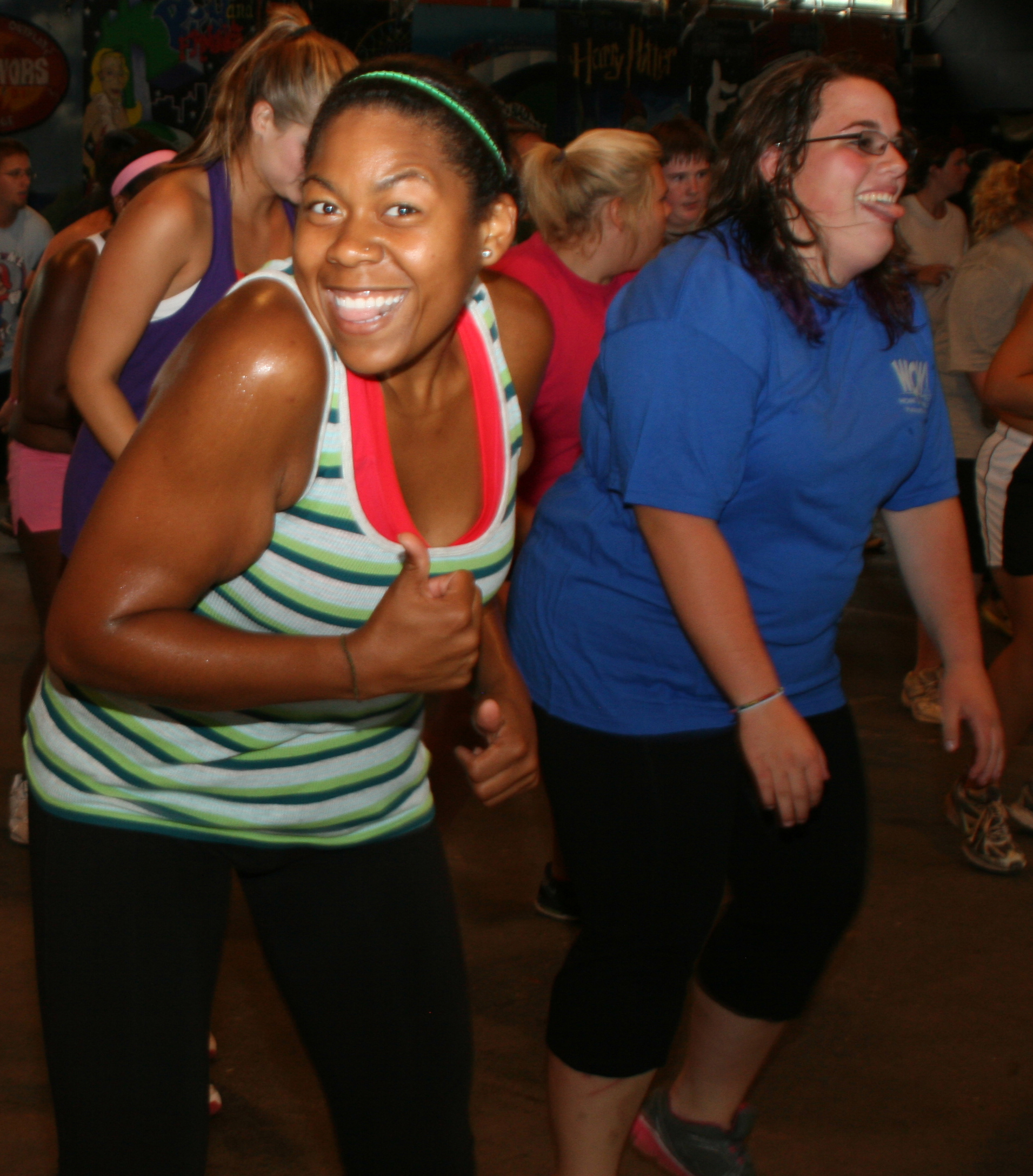 One of our Young Adult campers, dancing away the pounds in Zumba