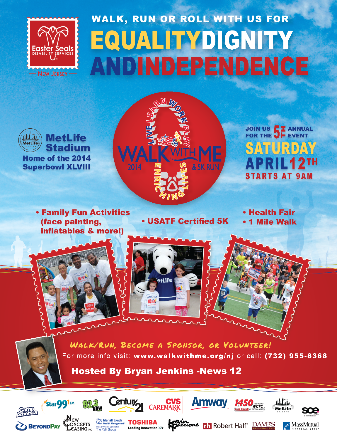 2014 Walk With Me & 5k Run Event Flyer