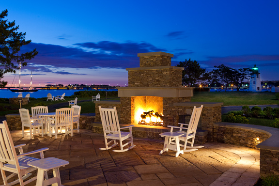 Hyatt Newport outdoor fireplace