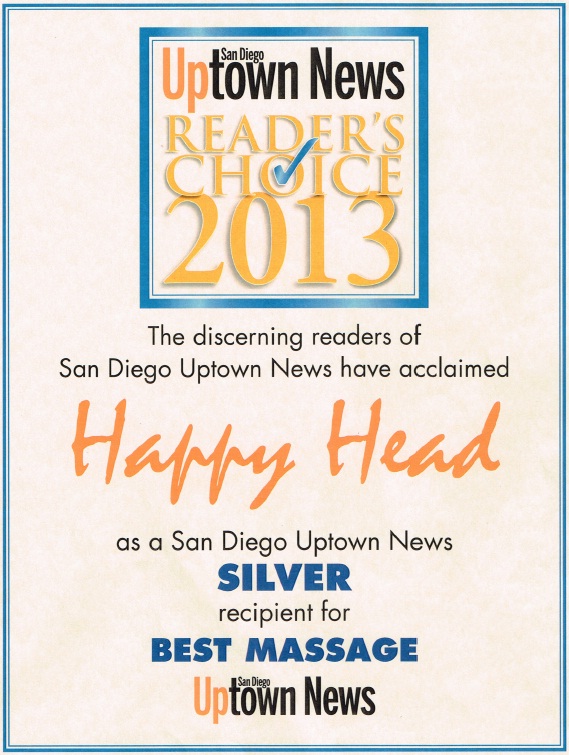 Silver award for Best Massage in San Diego