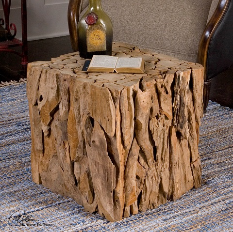 Teak Root Bunching Cube 25592 From Uttermost