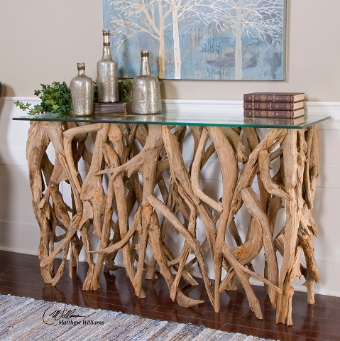 Teak Wood Console 25593 From Uttermost