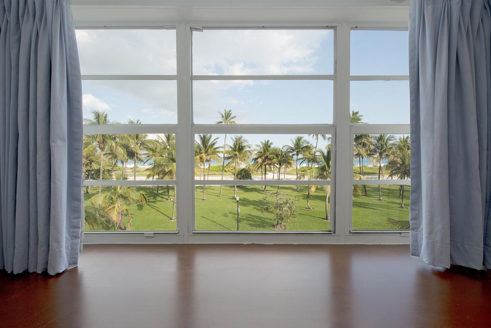 View from a room at The Penguin Hotel of South Beach, Florida