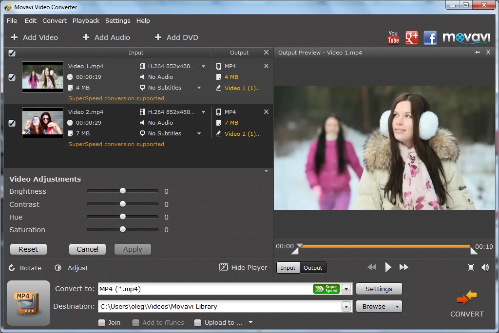Movavi Video Converter 14.2 interface