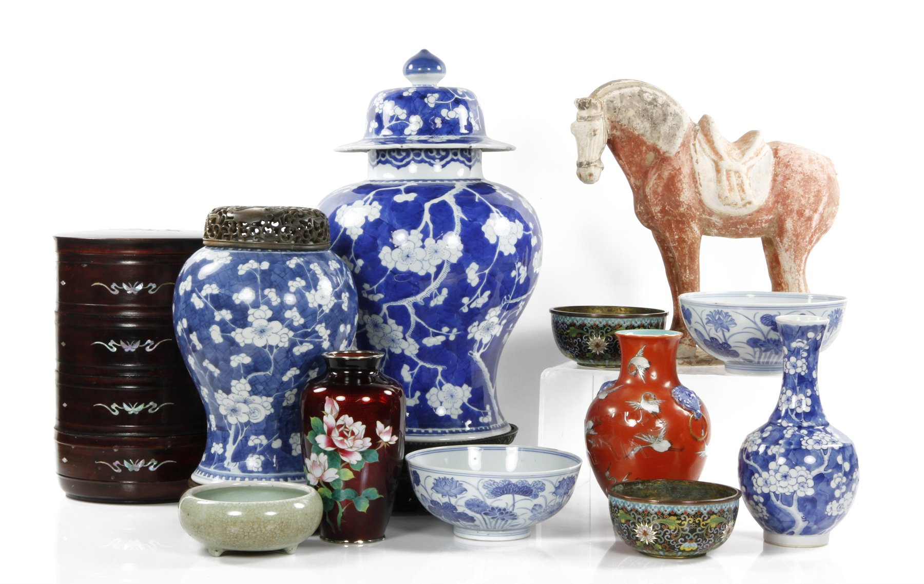 A selection of ceramics that will feature in the auction