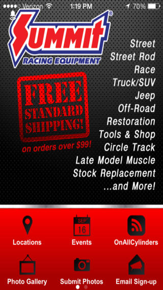 Summit Racing Equipment Mobile App for Apple and Android Devices