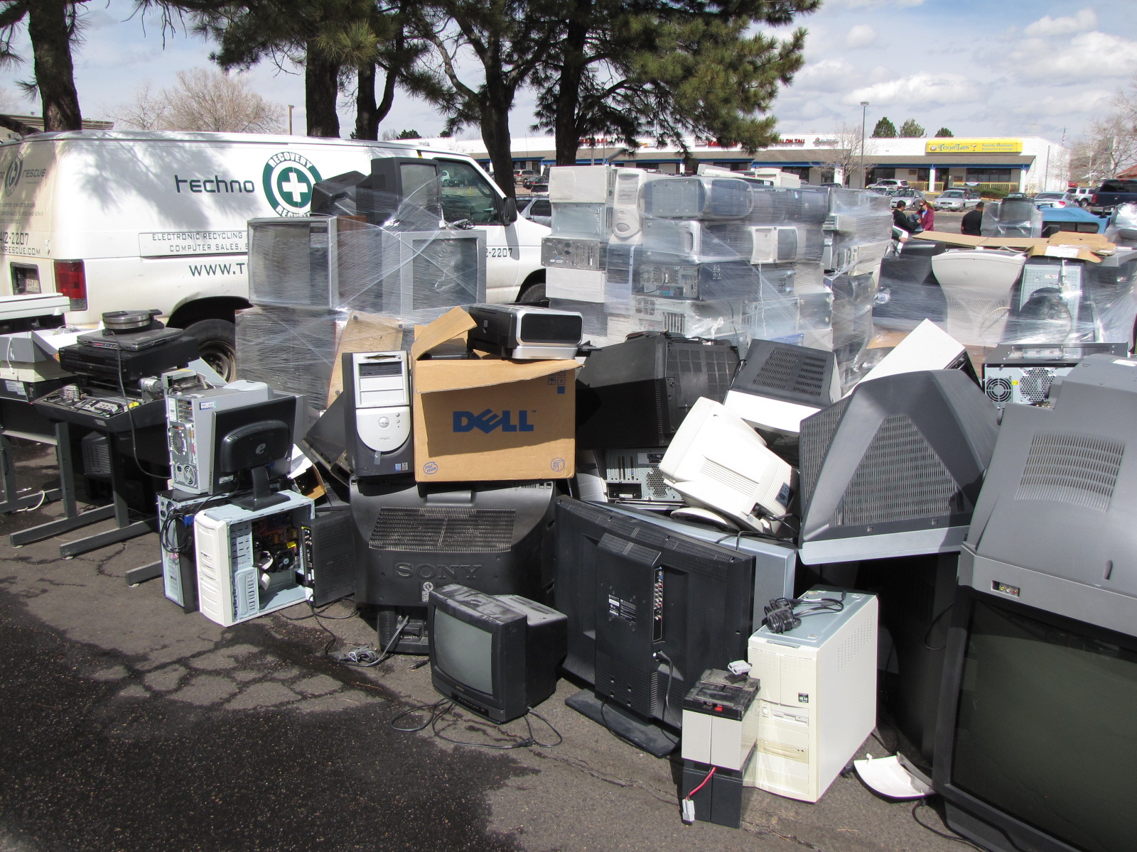 Nearly 90,000 lbs. of electronics were recycled On Havana Street after the 2013 Colorado floods.