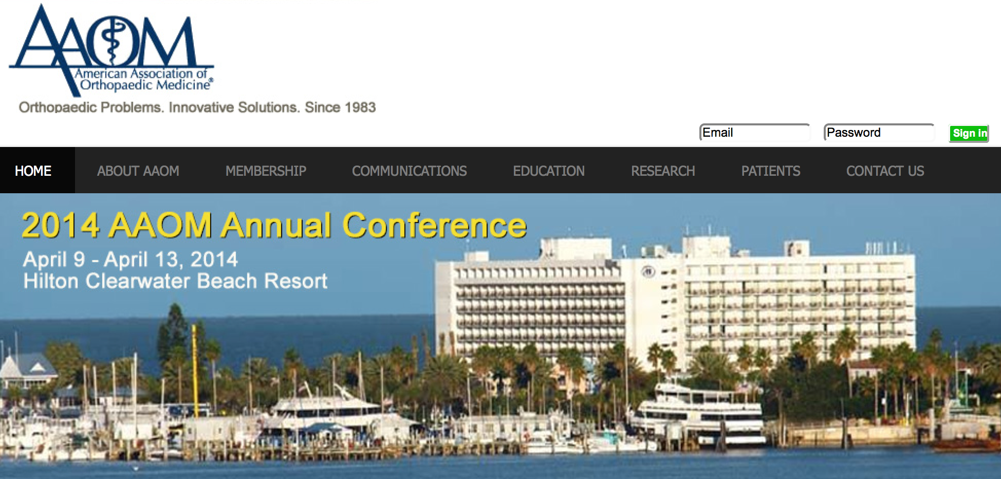 AAOM 2014 Annual Conference, April 9-12, 2014 at the Hilton Clearwater Beach Resort in Clearwater, Florida.