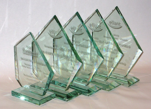 Some of the many Eliant Homebuyer's Choice Awards earned by McCaffrey Homes since 2010.