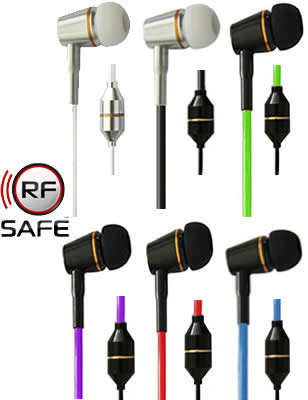 RF Safe Air Tube Headsets Are Available In Many Colors