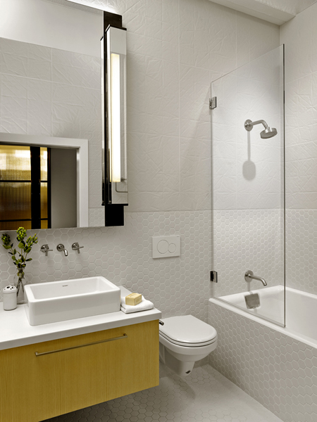 White and Yellow Bathroom Remodel