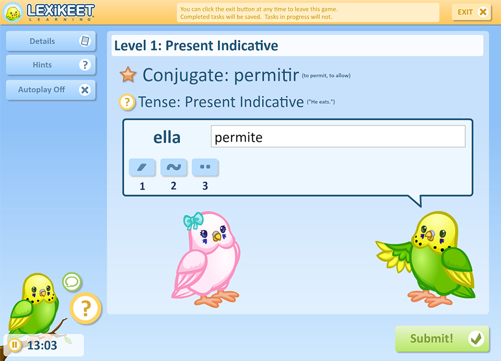 Learn hundreds of verb conjugations playing Verb Munch.