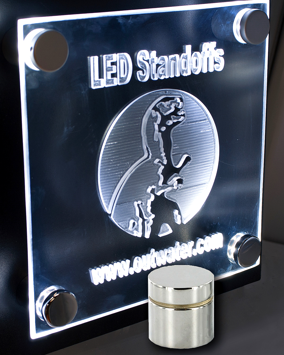 Outwater’s LED Integrated Standoffs for Signage & Display