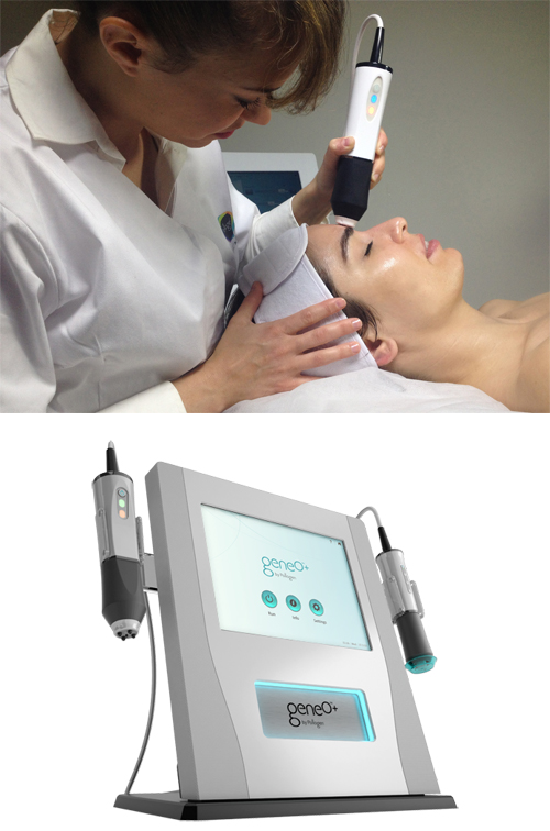 The geneO+ for a 3-in-1 SUPER facial: exfoliation, infusion, and natural skin oxygenation.