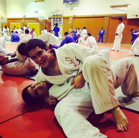 Peter and Janos Kabai on Judo Mat Practicing Their Skills