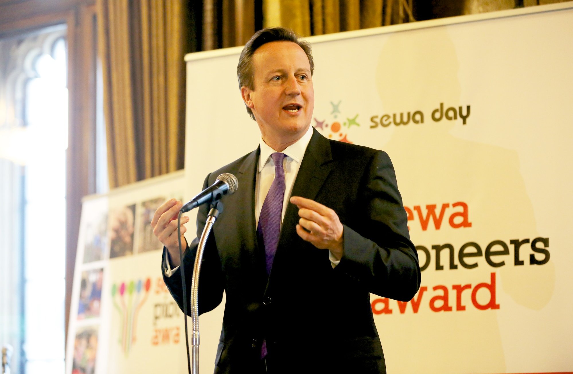 UK Prime Minister David Cameron attended the Sewa Pioneers Awards reception to recognise a new generation of social action volunteers.