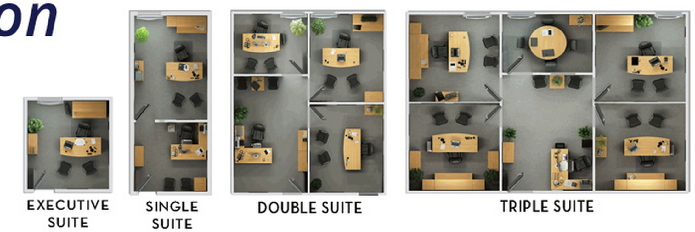 Single suite and multi suite oddice layouts