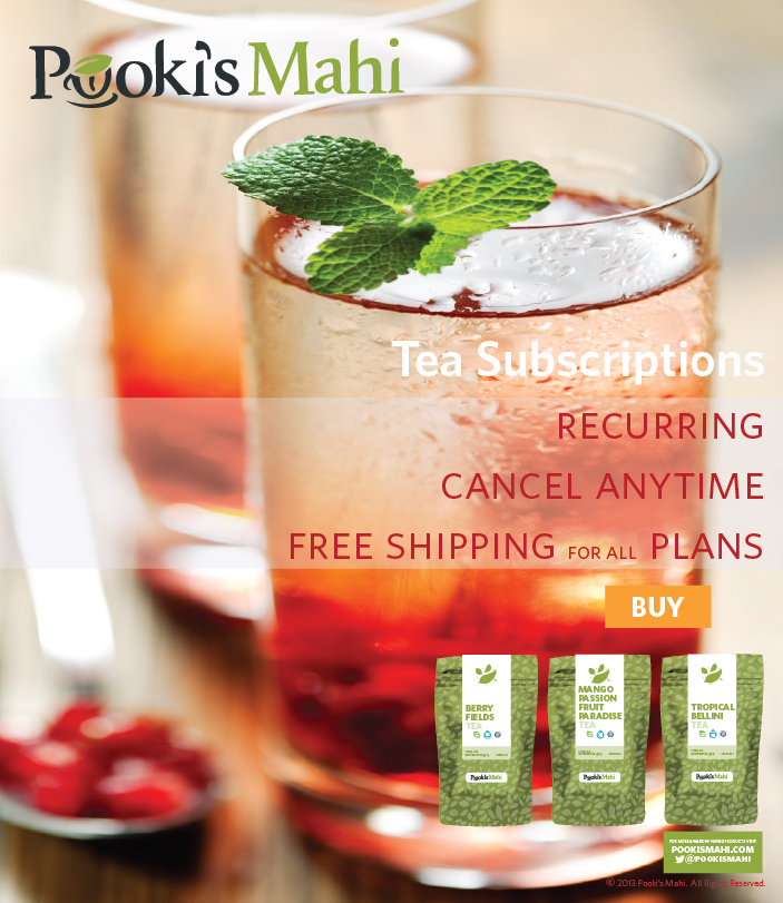 Pooki's Mahi's Tea Subscriptions:  recurring, cancel anytime, free shipping for all plans