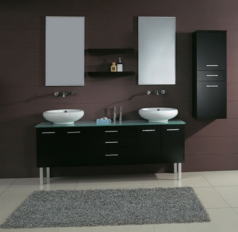 James Martin Solid Wood 72" Double Sink Bathroom Vanity w/Legs, Espresso 147-513-DB-5831