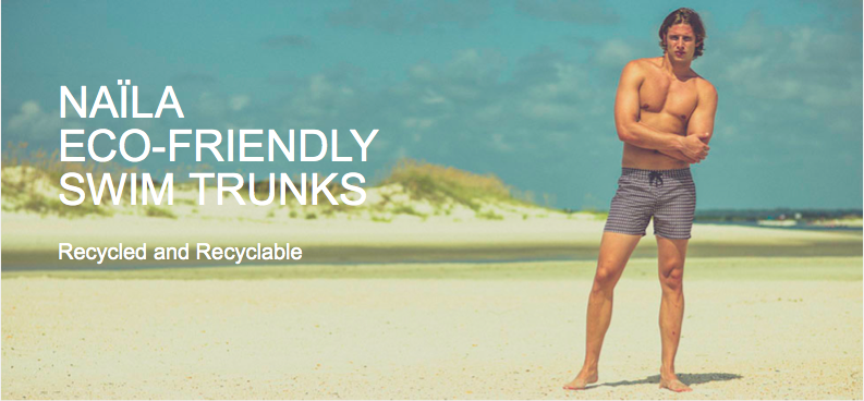 Naïla swim trunks are made from recycled PET bottles and can be recycled after use.