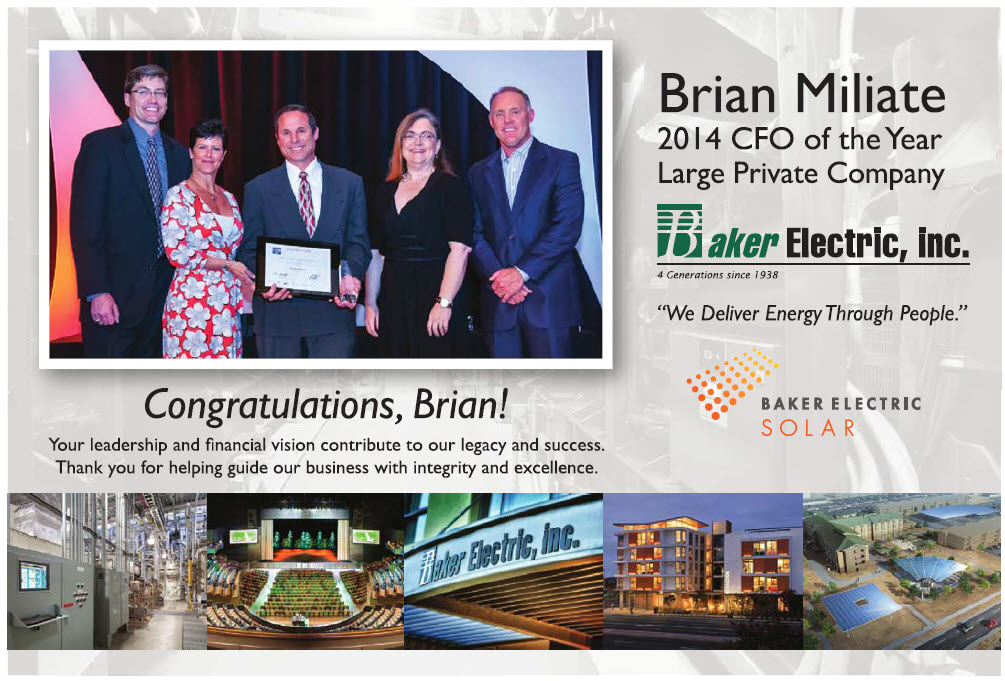 Baker Electric Inc. Congratulatory Ad in San Diego Business Journal