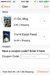MailPix Gift App Order Screen