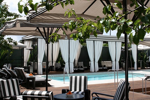 Enjoy the privacy of poolside cabanas at Hotel Shangri-la this summer